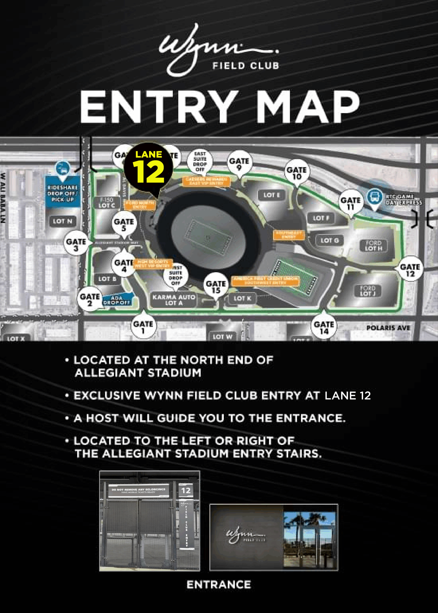 Guests of Wynn Field Club enjoy exclusive access to expedited entry at Allegiant Stadium